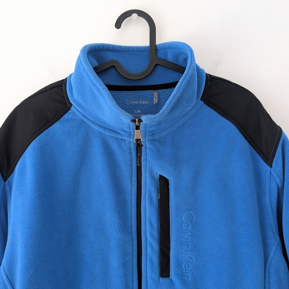 Calvin Klein Modern Blue and Black Zip Up Sweater - Picture 3 of 9